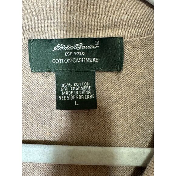 Eddie Bauer Men's Cotton-Cashmere Soft Long Sleeved Polo Sweater Size L - Picture 2 of 3